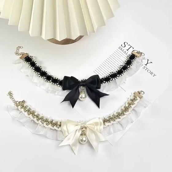 Cute "Princess Style" Pet Bow Tie with Collar & Scarf